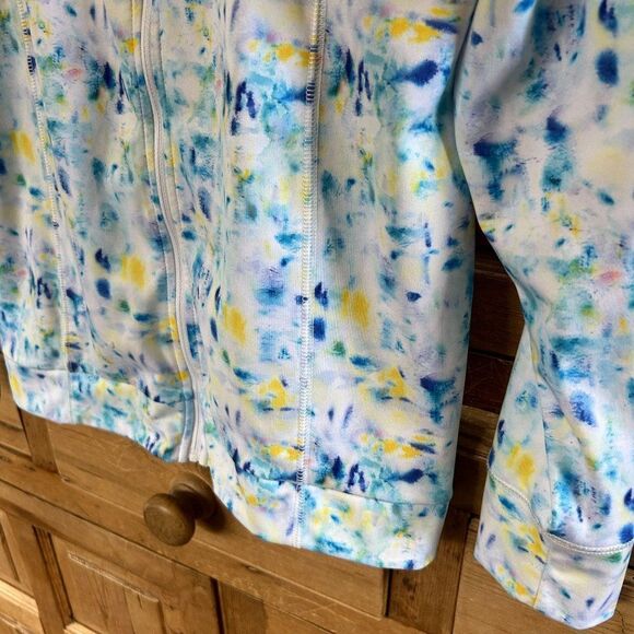 J. Crew Small Full Zip Athletic Long Sleeve Hoodie Hooded Tie Dye - Picture 6 of 10